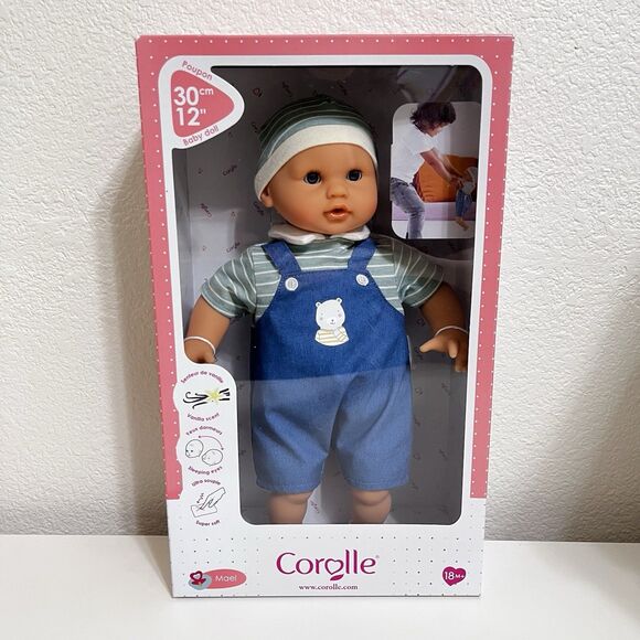Corolle Calin Mael Baby Boy Doll 12" Blue Outfit & Hat Vanilla-Scented NEW - Picture 1 of 14